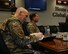 U.S. Air Force Vice Chief Of Staff Gen. David Allvin takes notes while meeting with 5th Bomb Wing and 91st Missile Wing leaders during a visit to Minot Air Force Base, North Dakota, Oct. 11, 2023. During the visit, Allvin met with Airmen and leaders assigned to the 5th BW and 91st MW to gain deeper insight into the unique challenges faced by Airmen supporting the nation’s nuclear deterrence mission. (U.S. Air Force photo by Airman 1st Class Kyle Wilson)