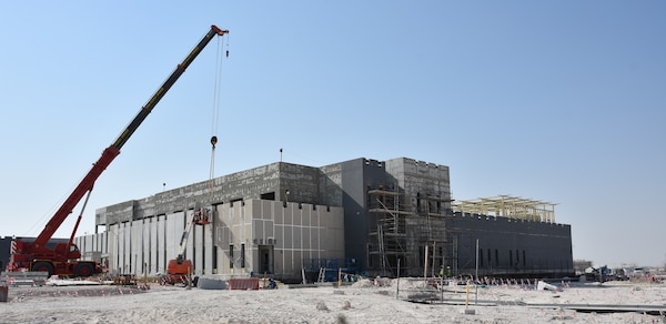 Photo of the U.S. Army Corps of Engineers Transatlantic Middle East District Falcon 5/F-15QA Beddown facilities and infrastructure project, Qatar, Oct. 19. (U.S. Army photo by Catherine Carroll, U.S. Army Corps of Engineers Transatlantic Division public affairs office)