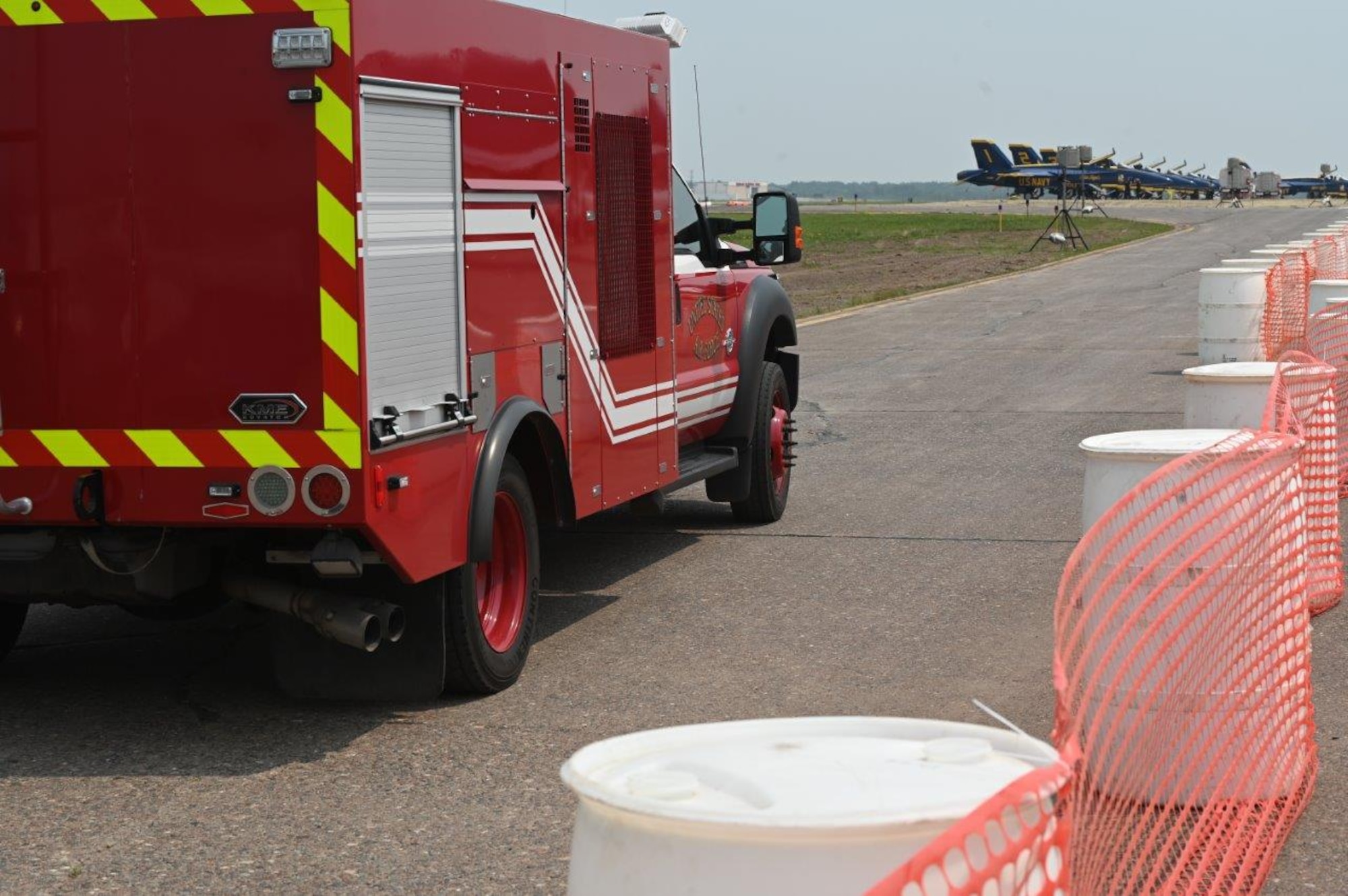 Fire Protection Specialists assigned the 148th Fighter Wing, Minnesota Air National Guard supported the Duluth Air Show July 14-17, 2023. (U.S. Air National Guard photo by Amn Addie Peterson)