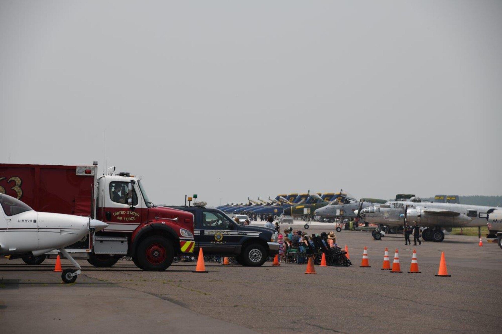 Fire Protection Specialists assigned the 148th Fighter Wing, Minnesota Air National Guard supported the Duluth Air Show July 14-17, 2023. (U.S. Air National Guard photo by Amn Addie Peterson)