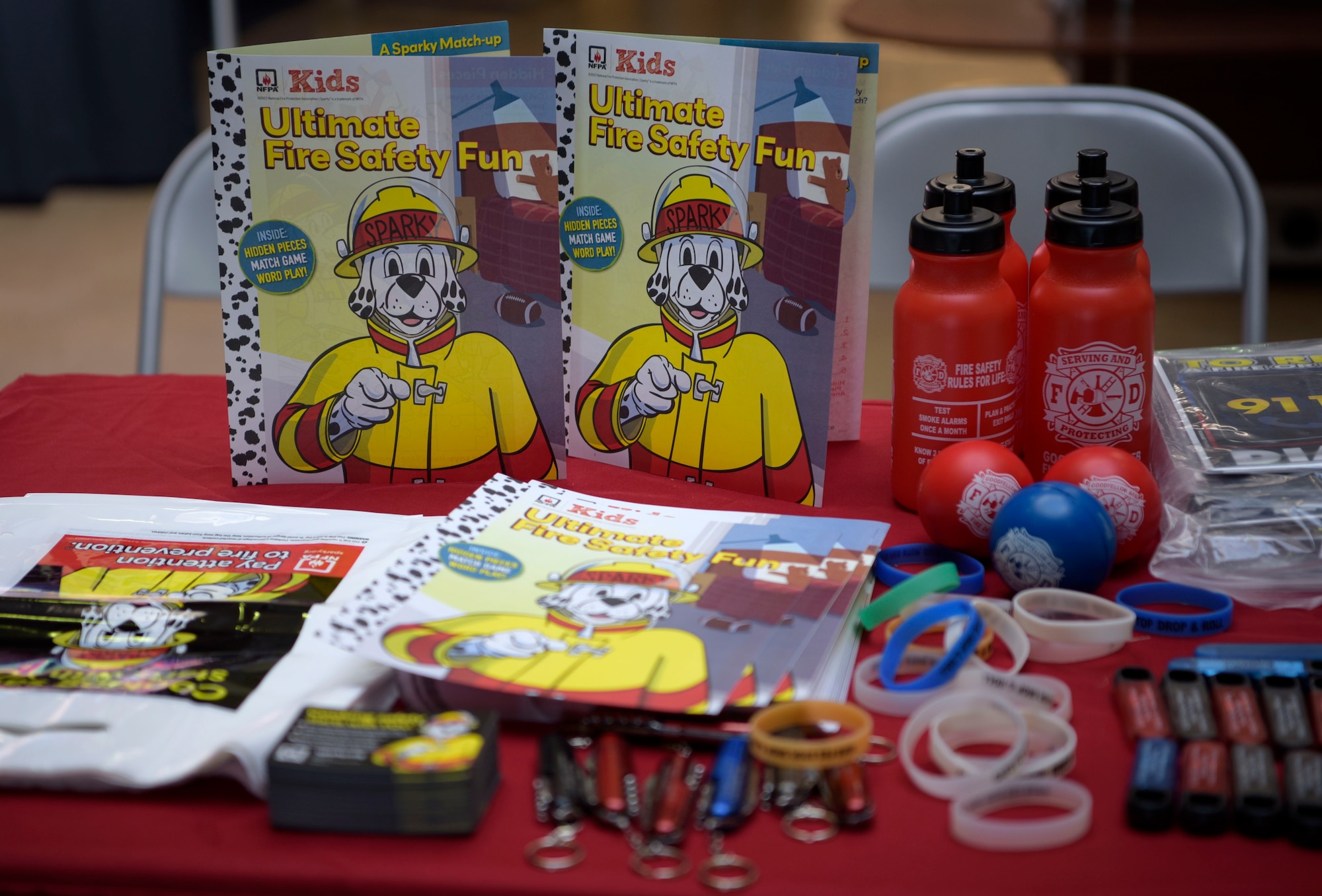 The Goodfellow Fire Department set up a booth at the Base Exchange during National Fire Prevention Week, Goodfellow Air Force Base, Texas, Oct. 10, 2023.