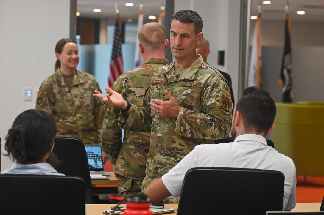 Col. Justin Collins talks to Bootcamp participants.