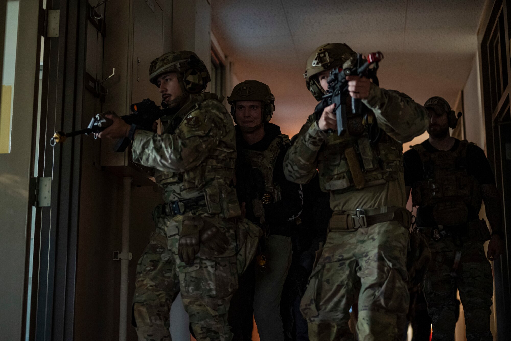 Group of officers performing training