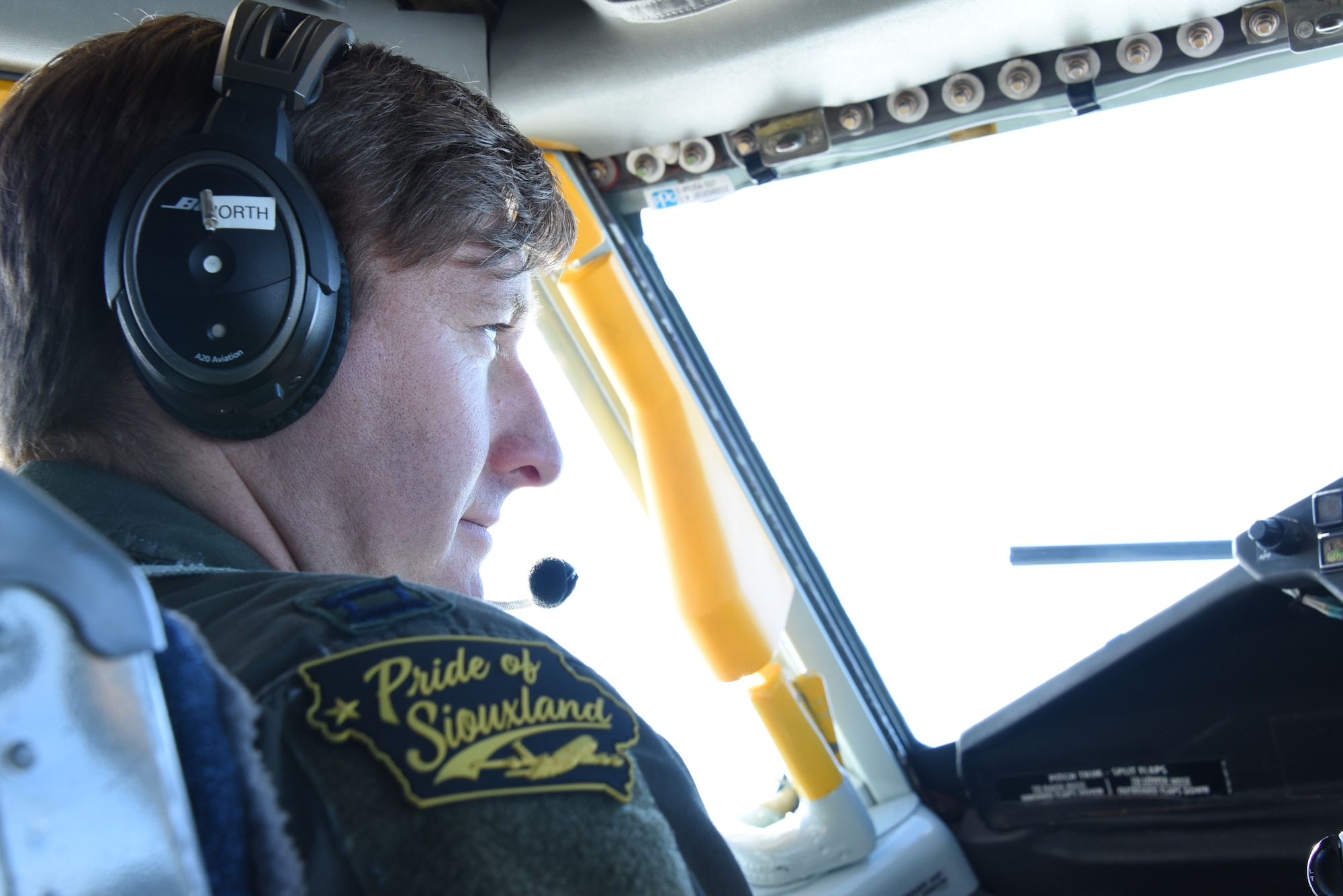 Pilot in cockpit