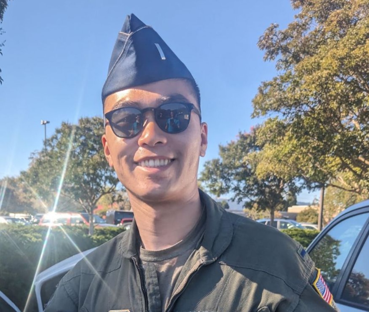 U.S. Air Force 1st Lt. Hyunsoo Kim rescued a driver trapped in his overturned vehicle Sept. 21, 2023, in Santa Clara, California.