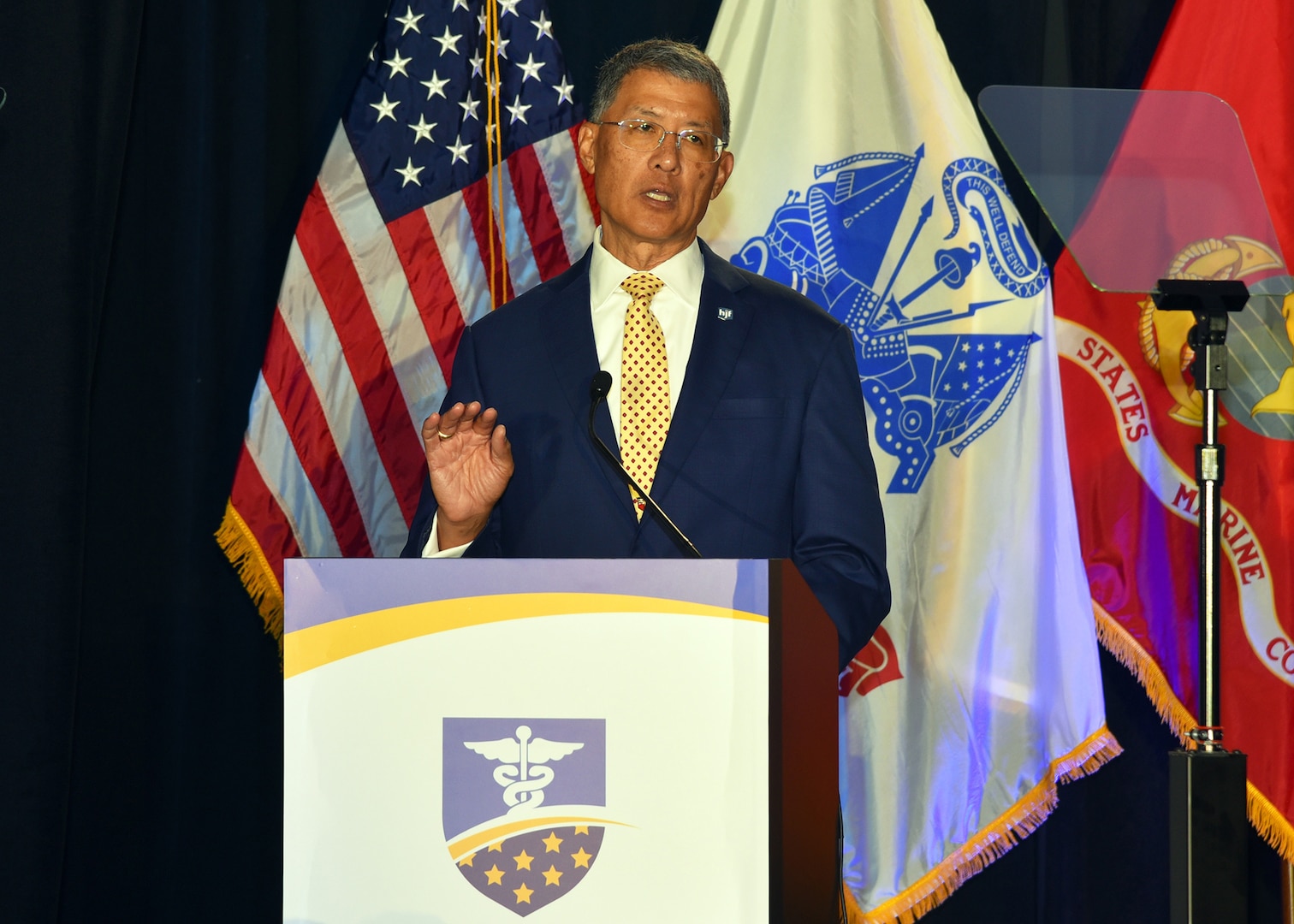 SAN ANTONIO – (Oct. 12, 2023) – Retired U.S. Army Maj. Gen. Joseph Caravalho, president and CEO of the Henry M. Jackson Foundation for the Advancement of Military Medicine, Inc., welcomes guests and awardees to the 2023 Heroes of Military Medicine San Antonio Awards Program held at The Red Berry Estate. The awards program recognized exception community leaders who advance military medicine in and around the greater San Antonio area. The event brought the story of Military City USA’s unique military and civilian medical research and clinical care collaborations to national and global attention. (U.S. Navy photo by Burrell Parmer, NAMRU San Antonio Public Affairs/Released)