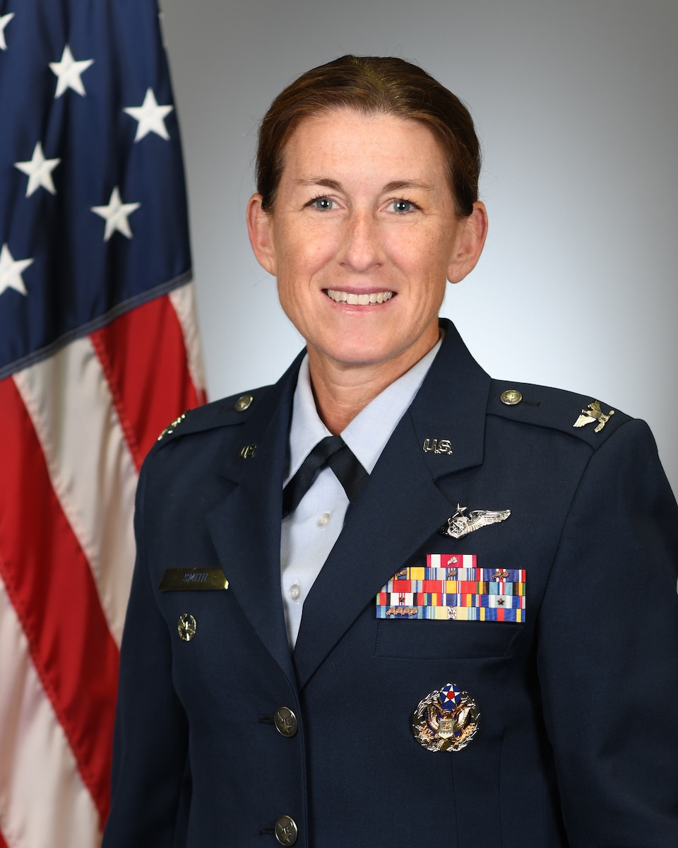 Official photo for Col. Kristine B. Smith; 655th Intelligence, Surveillance, and Reconnaissance Wing; at Wright-Patterson Air Force Base, Ohio. (Courtesy photo)
