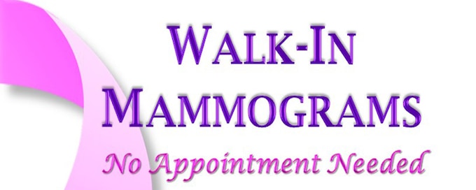 The NMCCL Radiology Department is hosting Walk-In Mammograms in recognition of October as Breast Cancer Awareness Month.