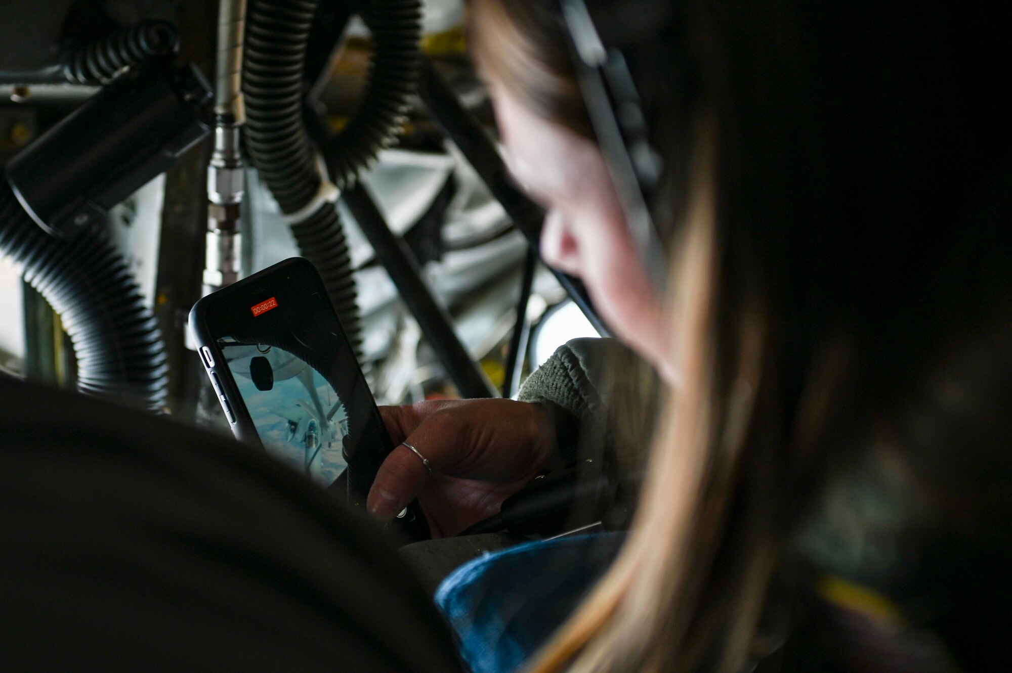 Spouse records F-15 being refueled