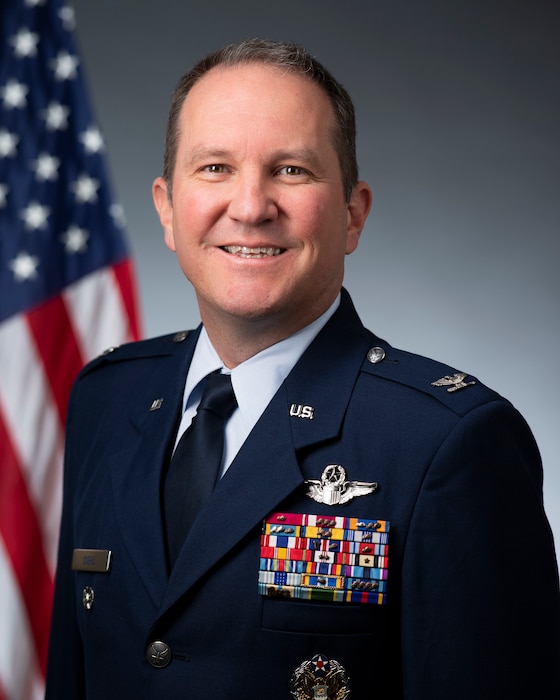 Official Biography Portrait of Colonel Brian W. Diehl with United States of America Flag in the background