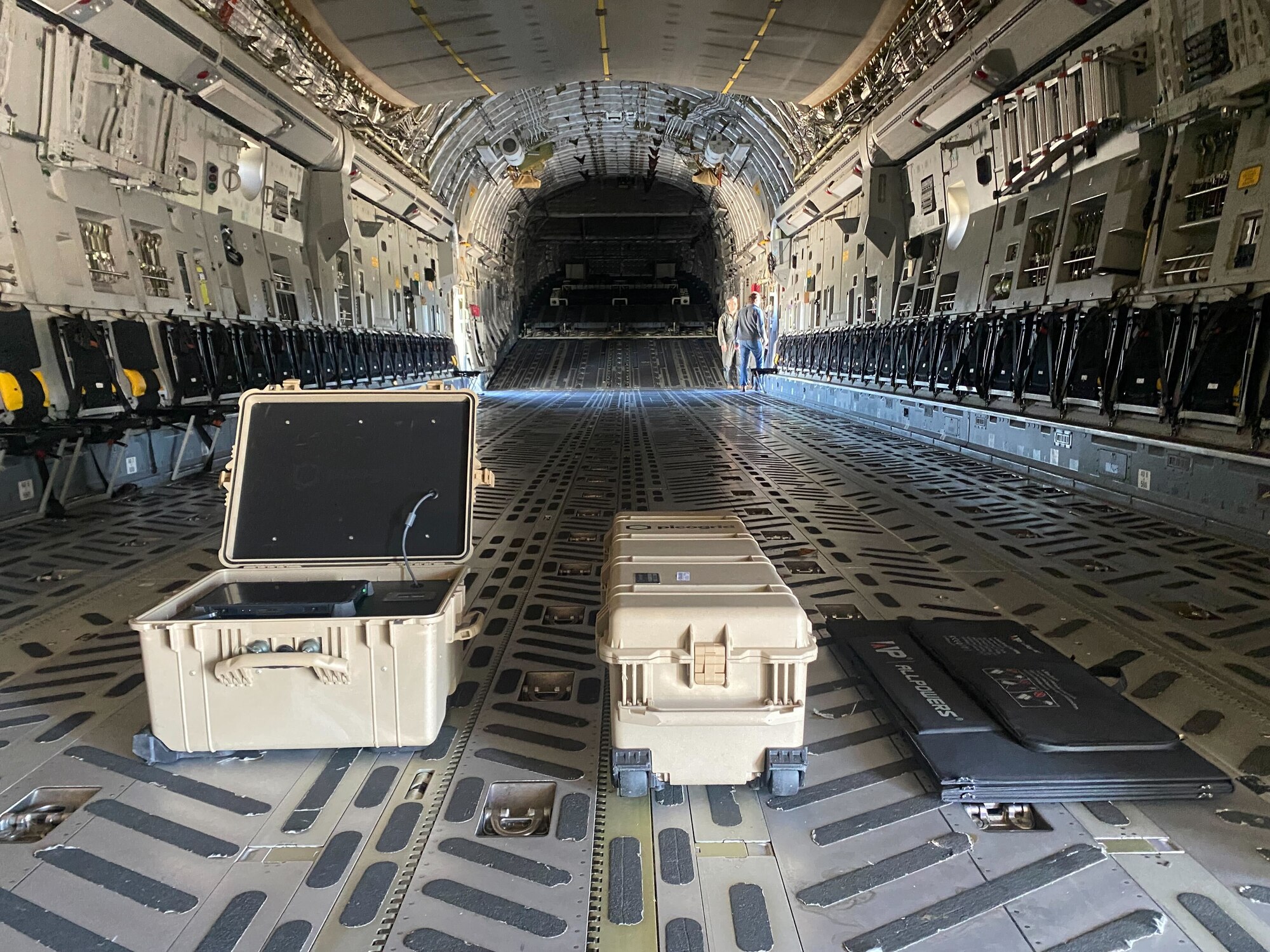 Equipment sits in cargo compartment
