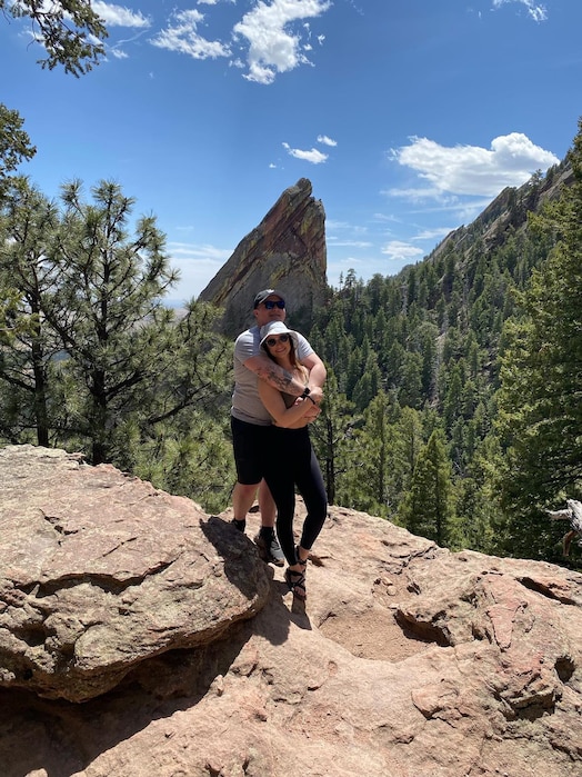  Sgt. Hinson poses for a photo on a hike.