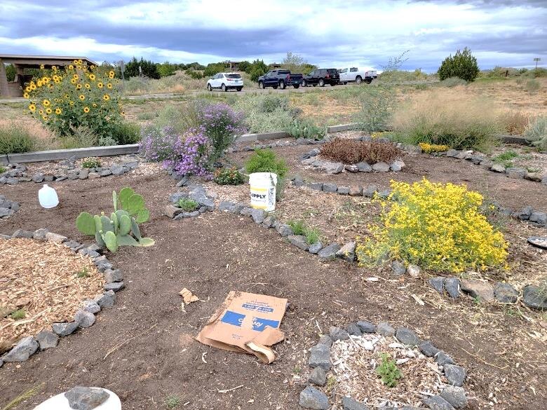 Volunteers planted native flowers, grasses, shrubs, and trees in the pollinator garden during the National Public Lands Day event at Cochiti Lake, Sept. 23, 2023.