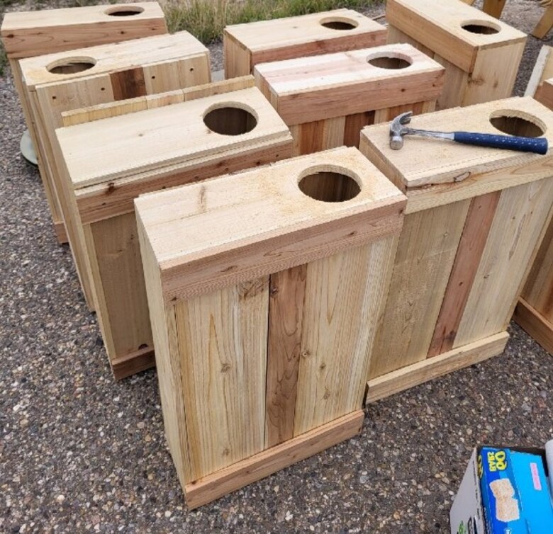 Volunteers made these catfish boxes during a habitat workshop at Cochiti Lake on National Public Lands Day, Sept. 23, 2023.
