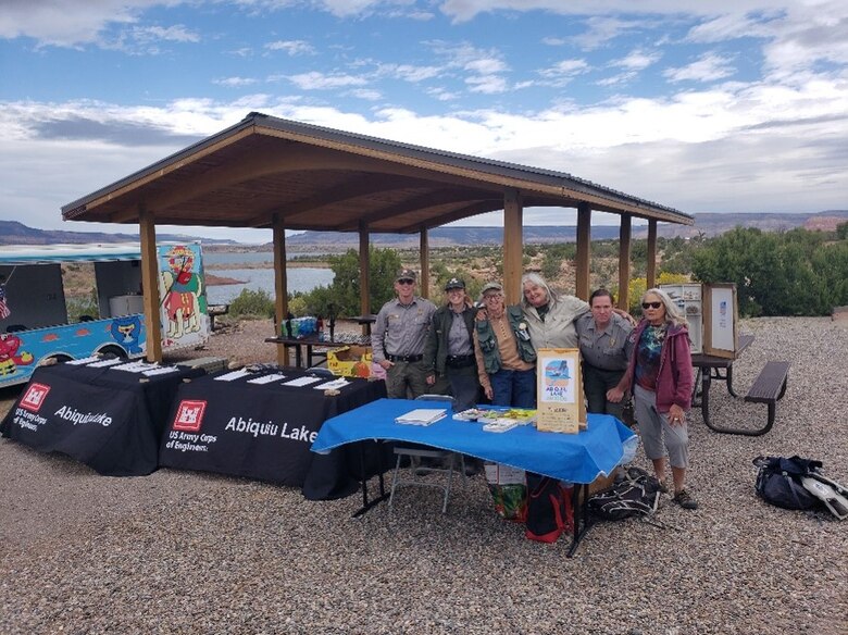 Abiquiu Lake staff and an Abiquiu Friends group set up for
National Public Lands Day, Sept. 23, 2023.