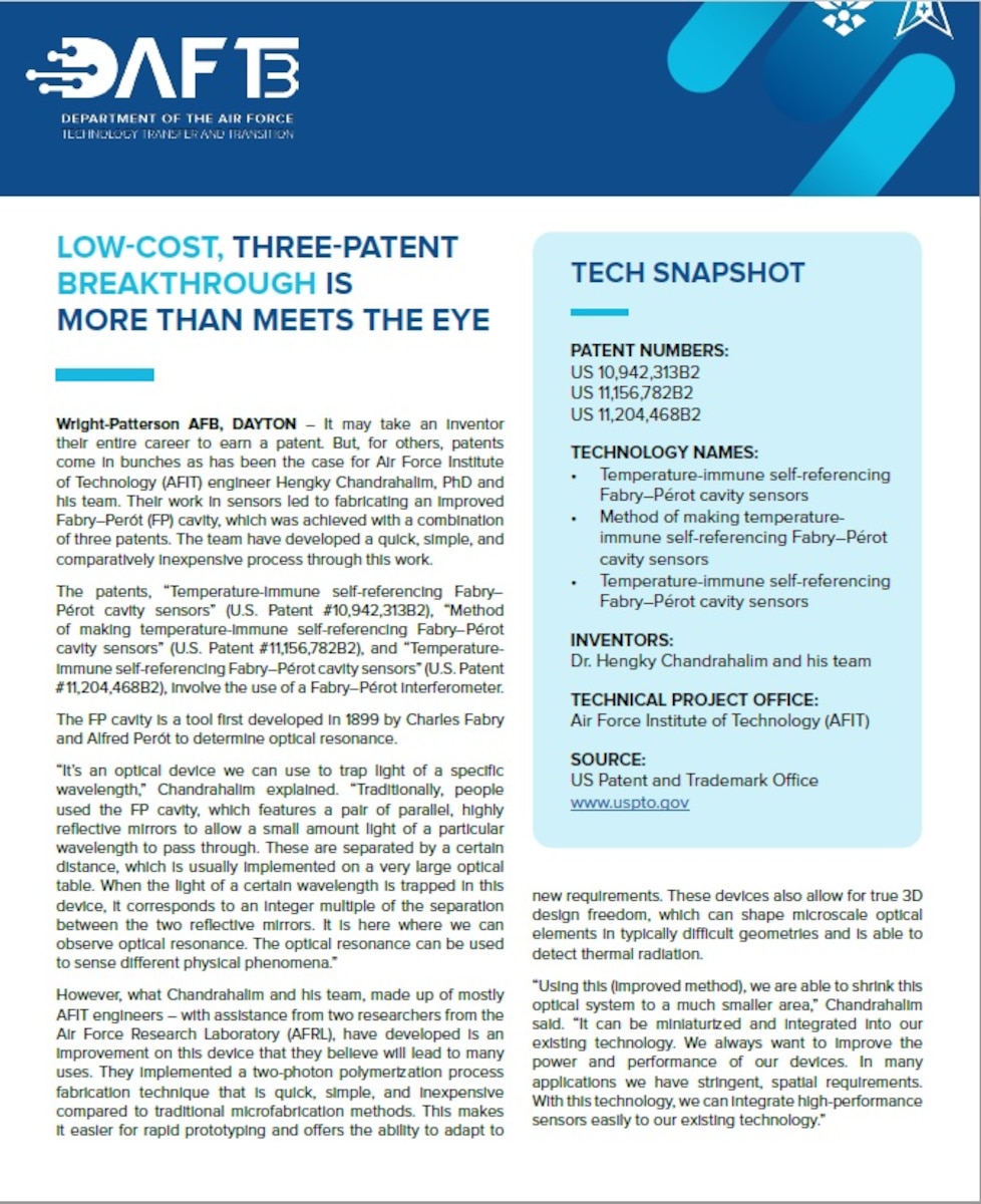 AFRL ENGINEERS PUT NEW SPIN ON OLD CONCEPT FOR PATENTED BREAKTHROUGH >  Department of the Air Force Technology Transfer and Transition (DAF T3) >  Success Stories