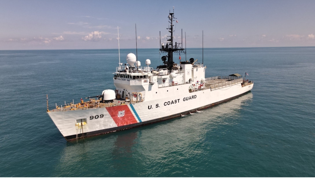 U.S. Coast Guard Cutter Campbell (WMEC 909) conducted anchor training at Dry Tortugas National Park, Sept. 18, 2023. Campbell completed a 75-day multi-mission patrol in the South Florida Straits and Windward Passage to support the Homeland Security Task Force – Southeast’s Operation Vigilant Sentry to detect, deter and intercept unsafe and illegal maritime migration ventures bound for the United States.