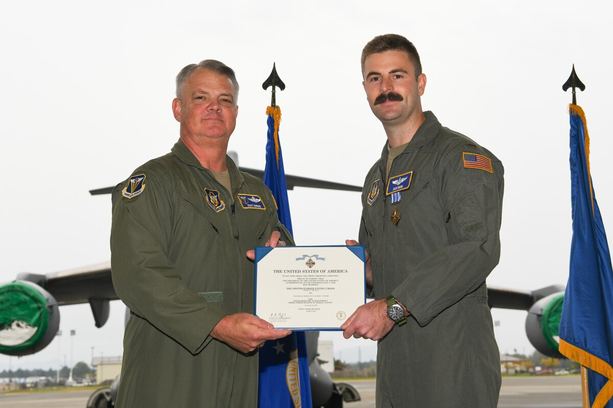 A presentation of an award certificate