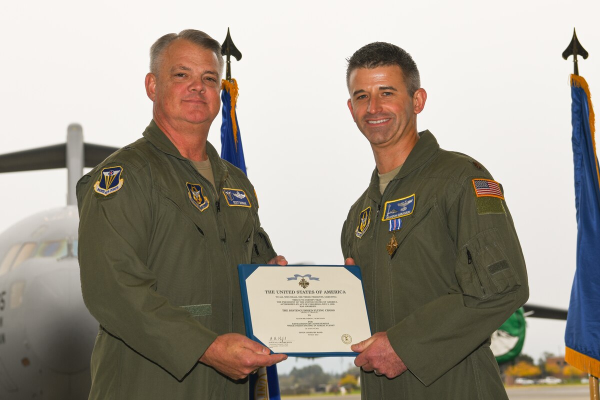 A presentation of an award certificate