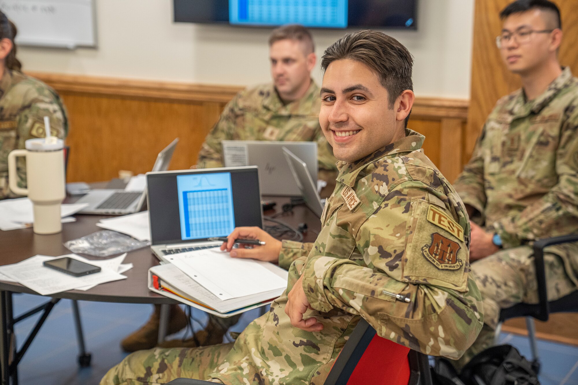 U.S. Air Force 2nd Lt. Jacob Barnes, 335th Training Squadron operation analysis student, poses for a photo at Allee Hall on Keesler Air Force Base, Mississippi, Oct. 10, 2023.