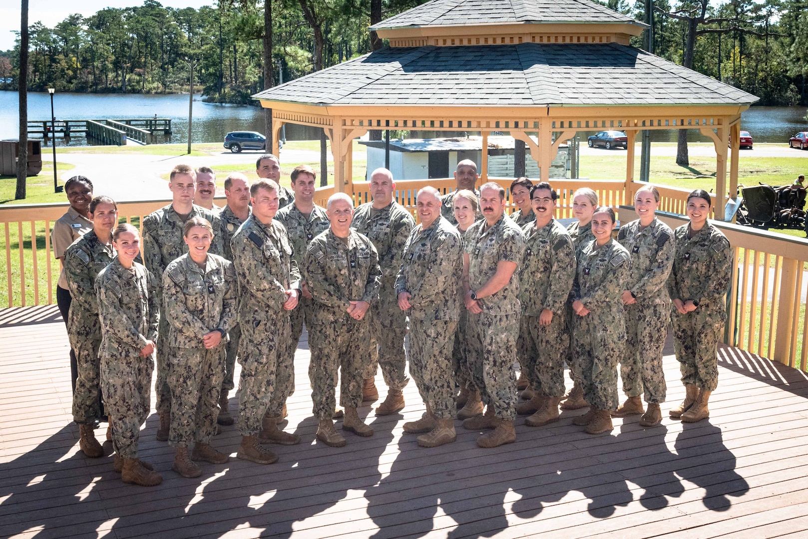 Sailors serving aboard Naval Health Clinic Cherry Point gathered at MCAS Cherry Point’s Hancock Marina on Monday, October 16 to celebrate Sailors receiving “Of the Year” and “Of the Quarter” honors for their contributions towards patient care at the facility.