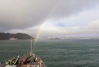 PLYMOUTH, England (Oct. 13, 2023) Sailors assigned to the Arleigh Burke-class guided-missile destroyer USS Paul Ignatius (DDG 117) stand by on the forecastle as the ship pulls into Plymouth, England for a port visit, Oct. 13, 2023. Paul Ignatius is on a scheduled deployment in the U.S. Naval Forces Europe area of operations, employed by the U.S. 6th Fleet to defend U.S., allied and partner interests. (U.S. Navy photo by Mass Communication Specialist 1st Class Zac Shea)