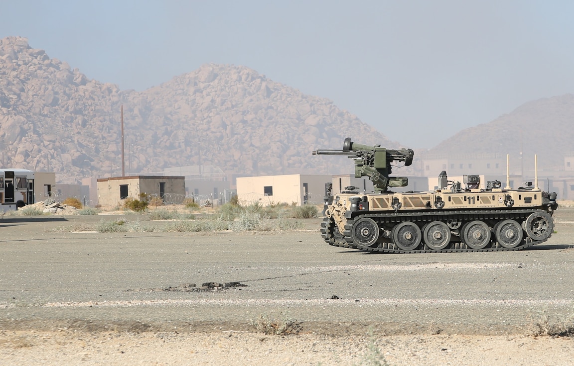 Robotic Combat Vehicle (Light), RCV(L), prototype during Soldier Experimentation at the National Training Center, NTC, Fort Irwin, CA from July to September 2023.