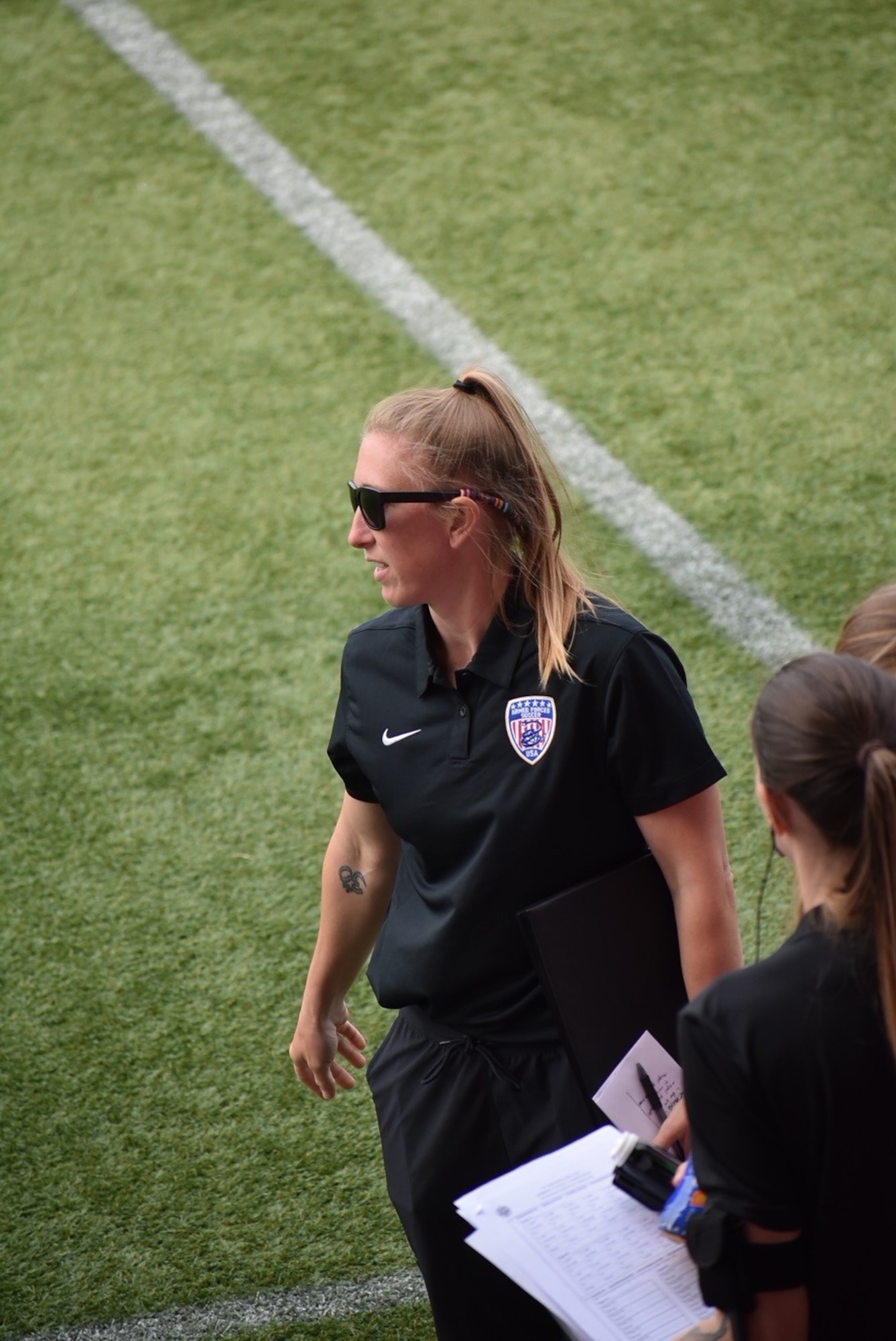 Maj. Erin Issler, an intelligence analyst for the Air Force Life Cycle Management Center, is the head coach of the Armed Forces women's soccer team. In her first International Military Sports Council tournament in 2023, she led the team to a 4-1 record and fifth place overall.