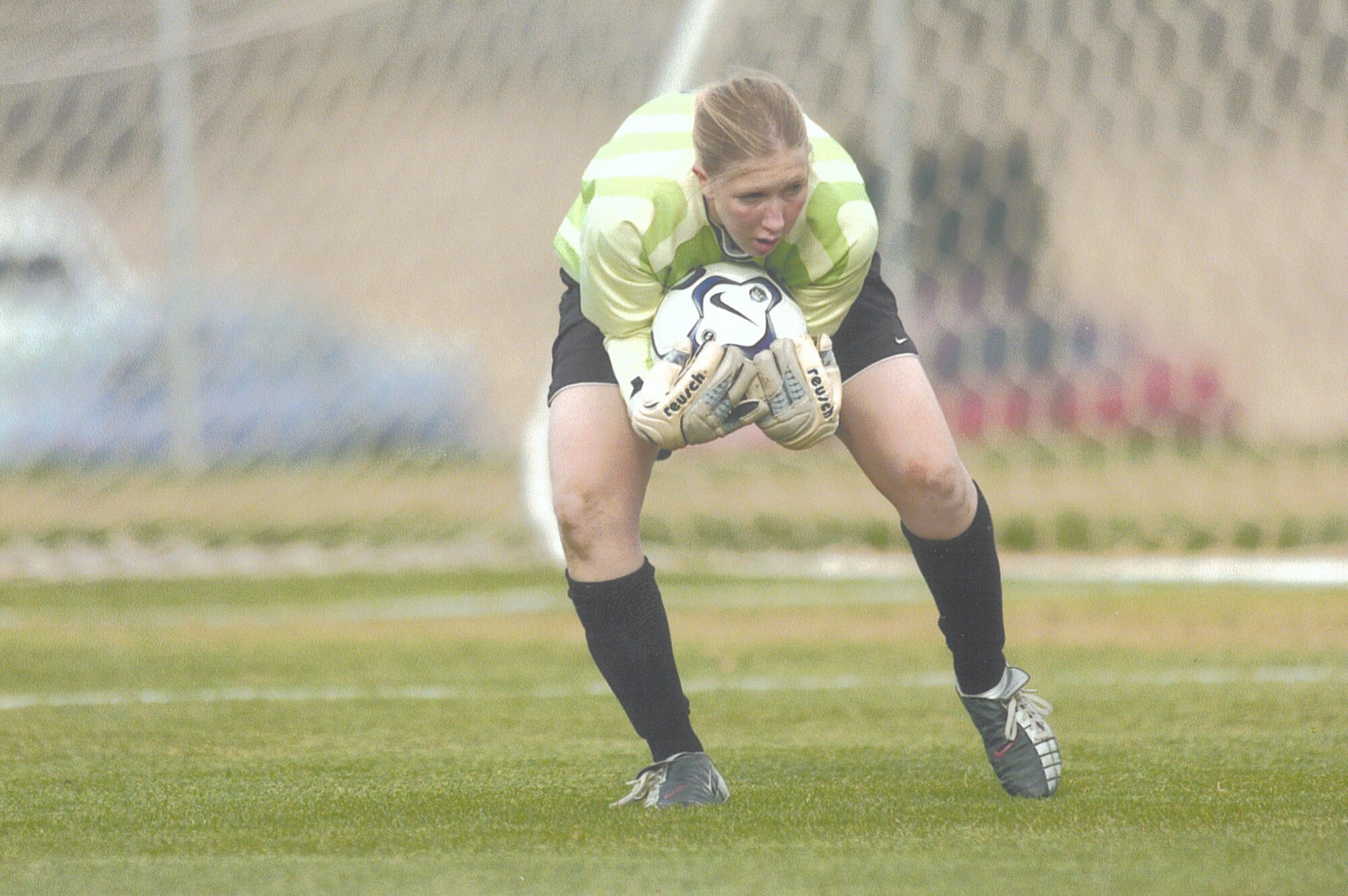 Maj. Erin Issler, an intelligence analyst for the Air Force Life Cycle Management Center, was goalkeeper for the Air Force Academy from 2005-2009.  She is now head coach of the Armed Forces women's soccer team.