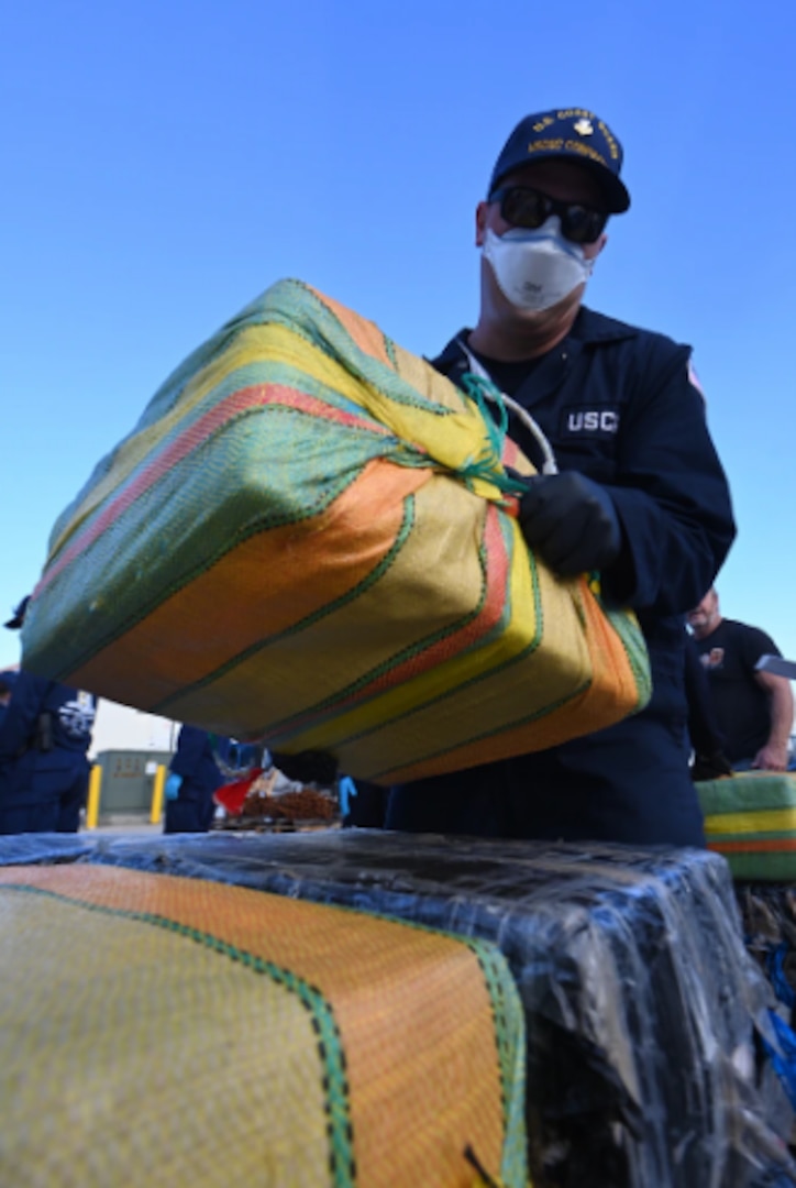 The crew of Coast Guard Cutter Confidence offloaded more than 12,100 pounds of cocaine worth more than $160 million.