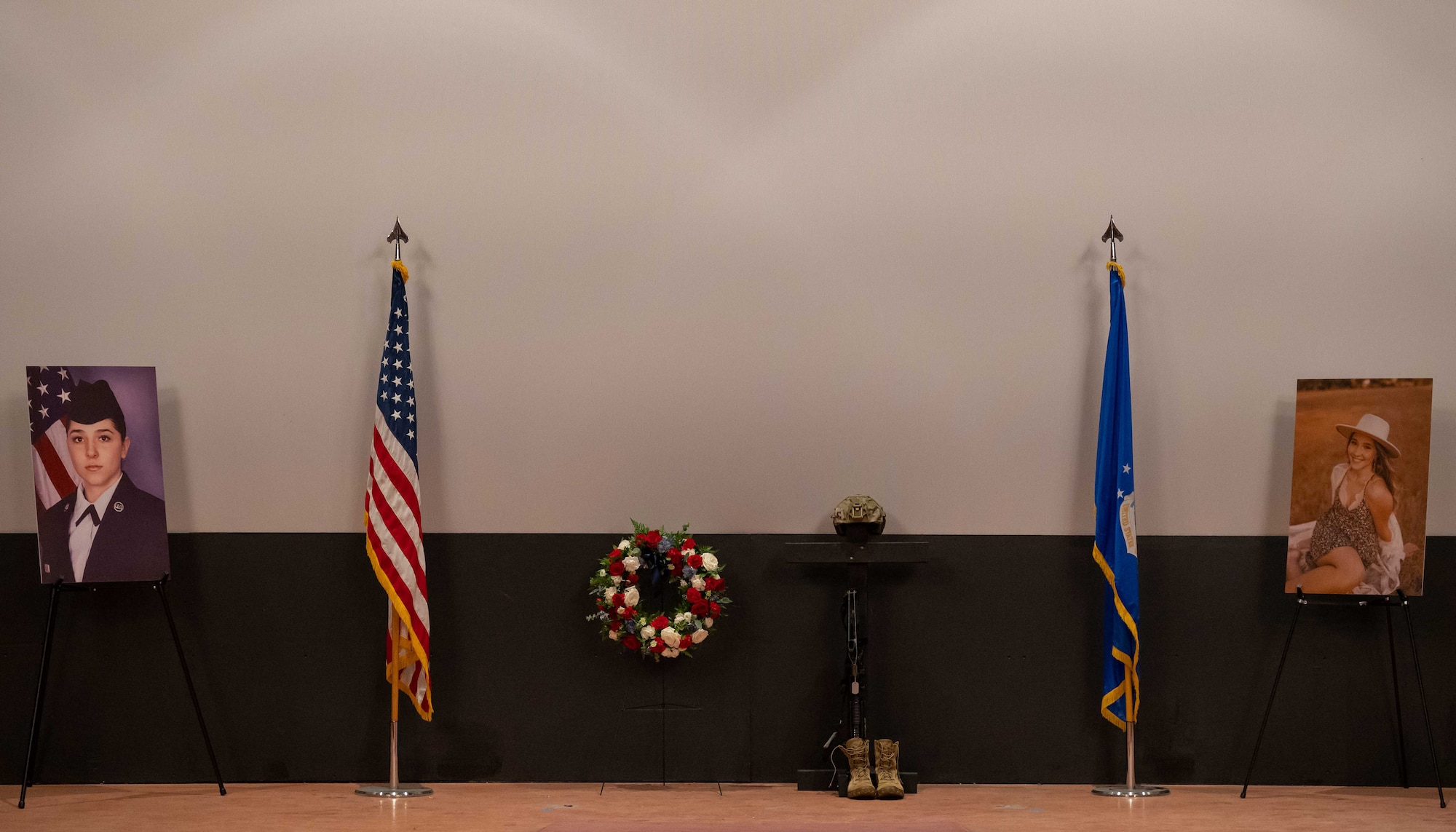 display of airman reinhart's memorial