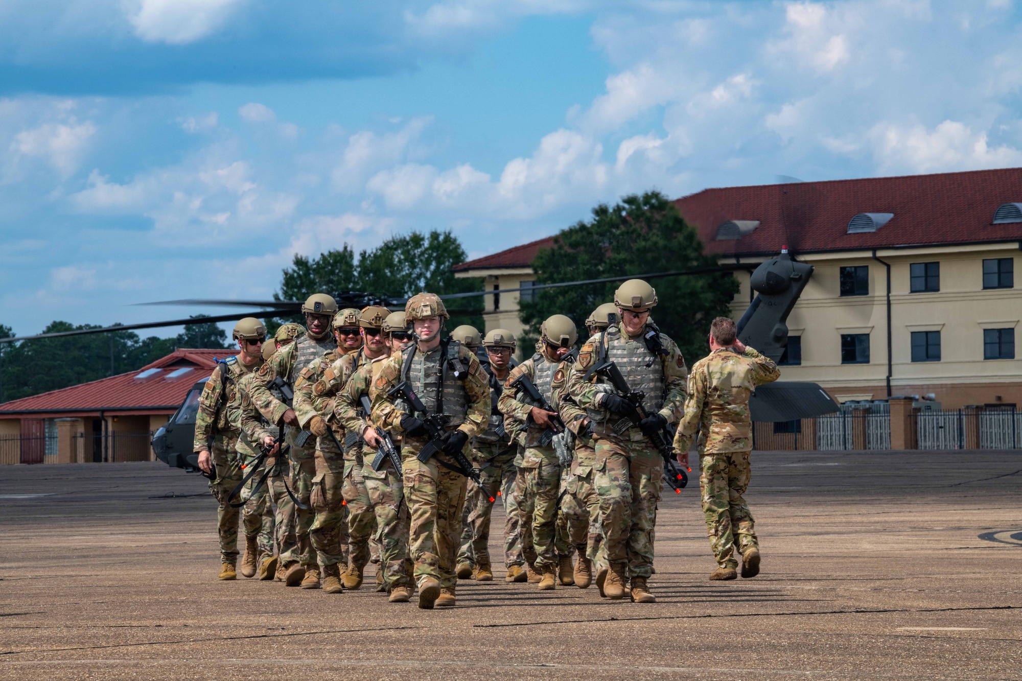 Airman celebrate to the end of exercise