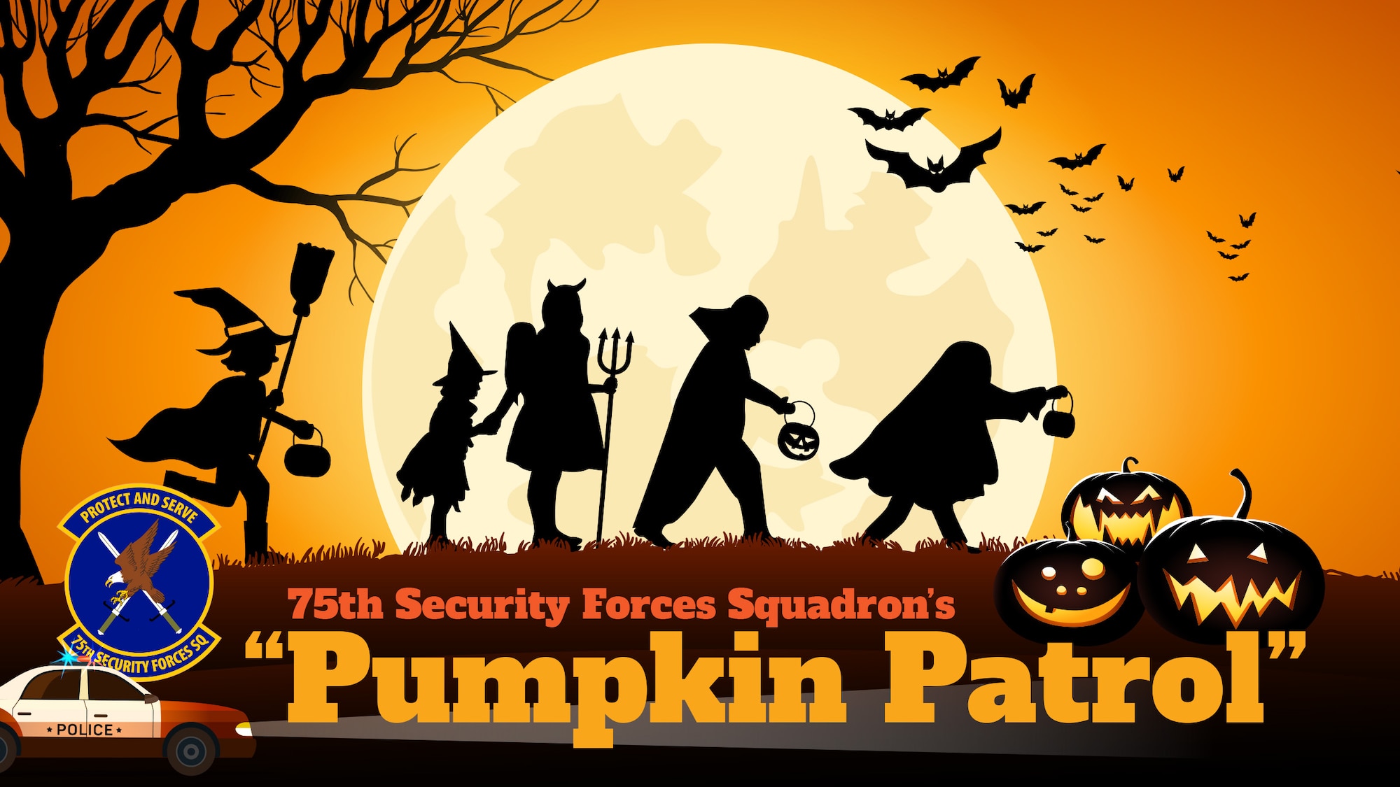 Defenders with the 75th Security Forces Squadron will be patrolling from 4:30-9 p.m. in upper and lower housing, and will have a booth at the Youth Center and the Rainbow Park for lost children or any other problems. The patrol emphasizes Halloween safety and aims to ensure that everyone has a fun and safe Halloween experience.