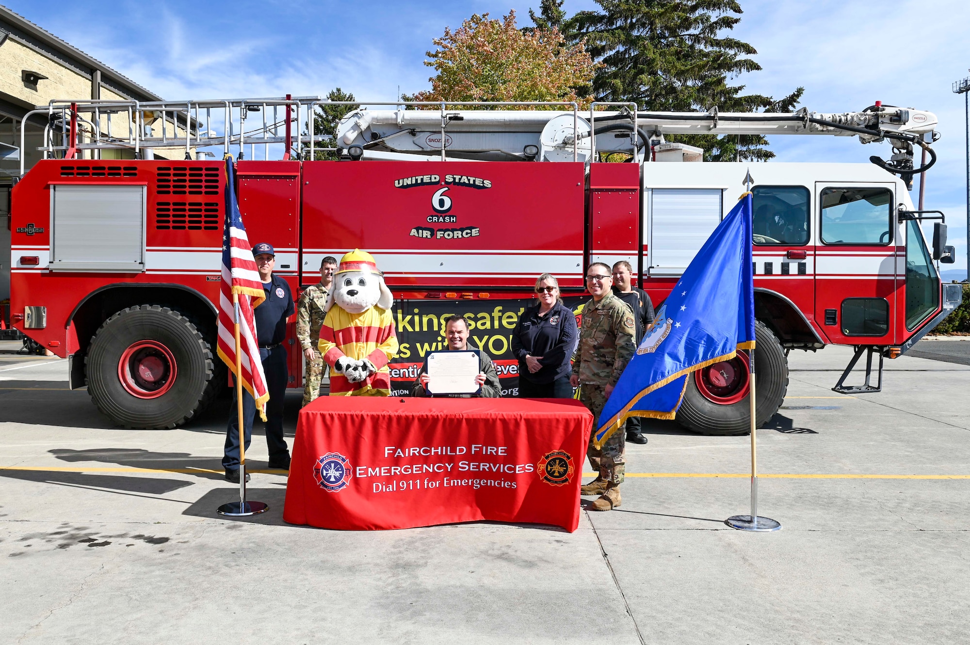 Col. Dycus shows the signed fire proclamation