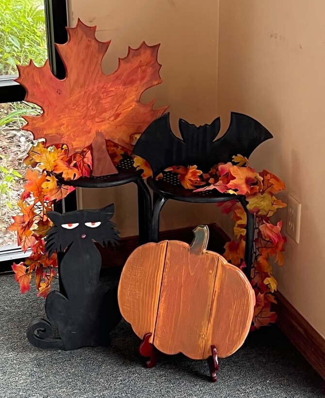 Volunteers created Trunk or Treat decorations for the visitor center at W.P. Franklin South Recreation Area