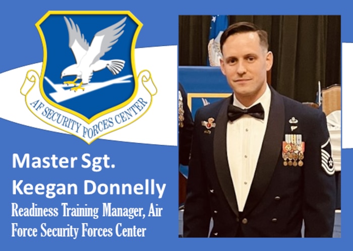 graphic with photo of Donnelly and AFSFC shield