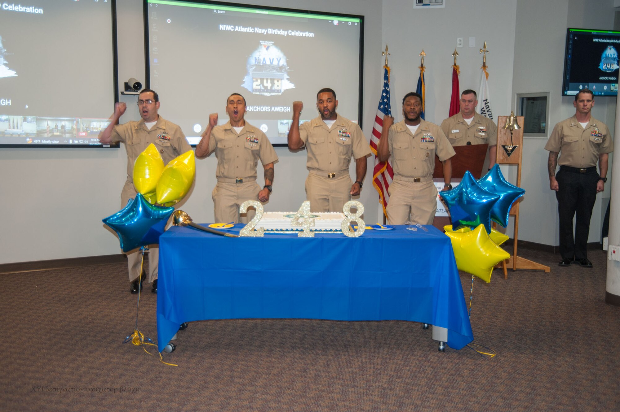 Members of the workforce gathered in Hampton Roads, Charleston, and NOLA to commemorate the Navy's 248 years on Friday, 13 October 2023.