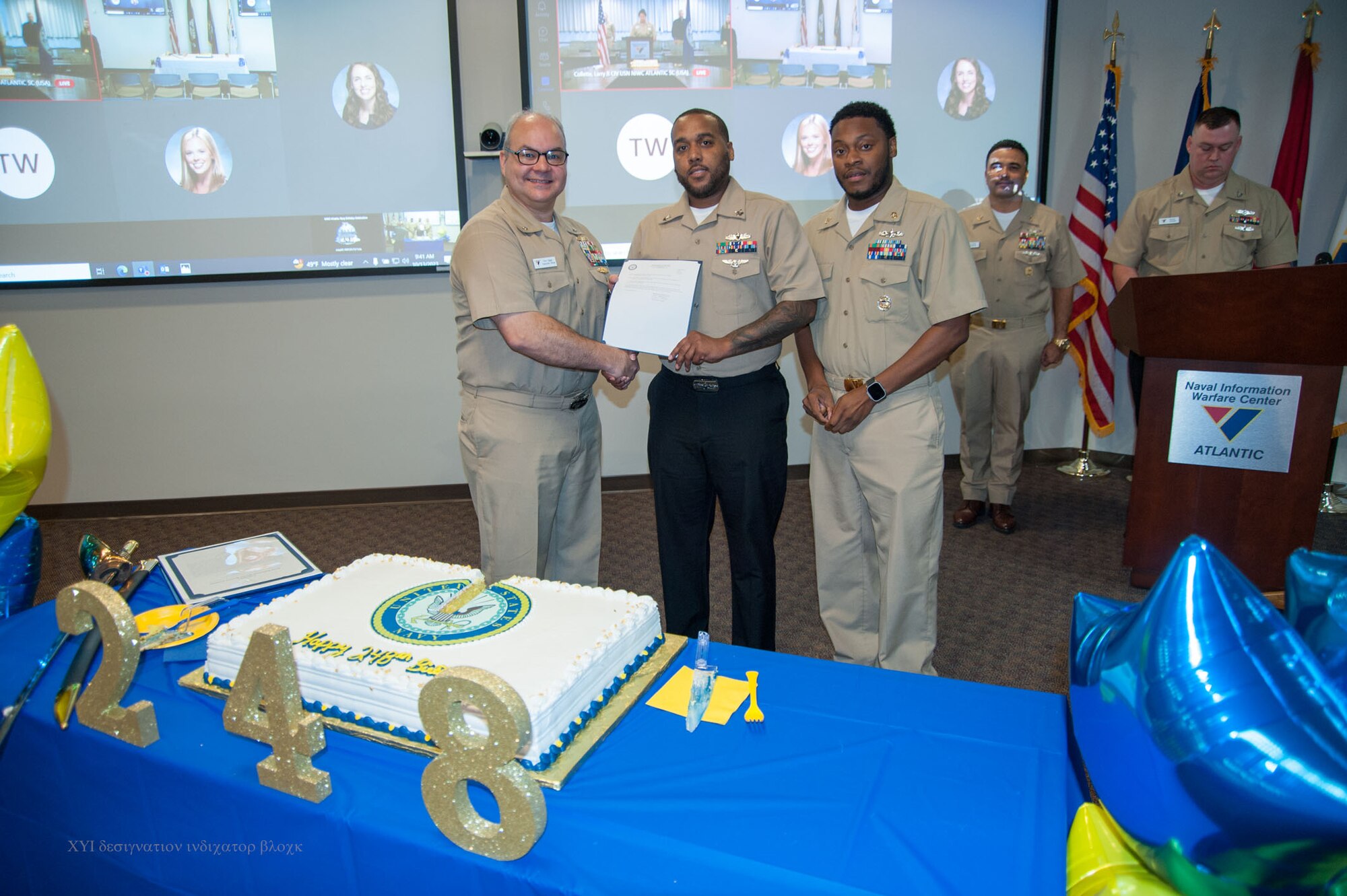 Members of the workforce gathered in Hampton Roads, Charleston, and NOLA to commemorate the Navy's 248 years on Friday, 13 October 2023.