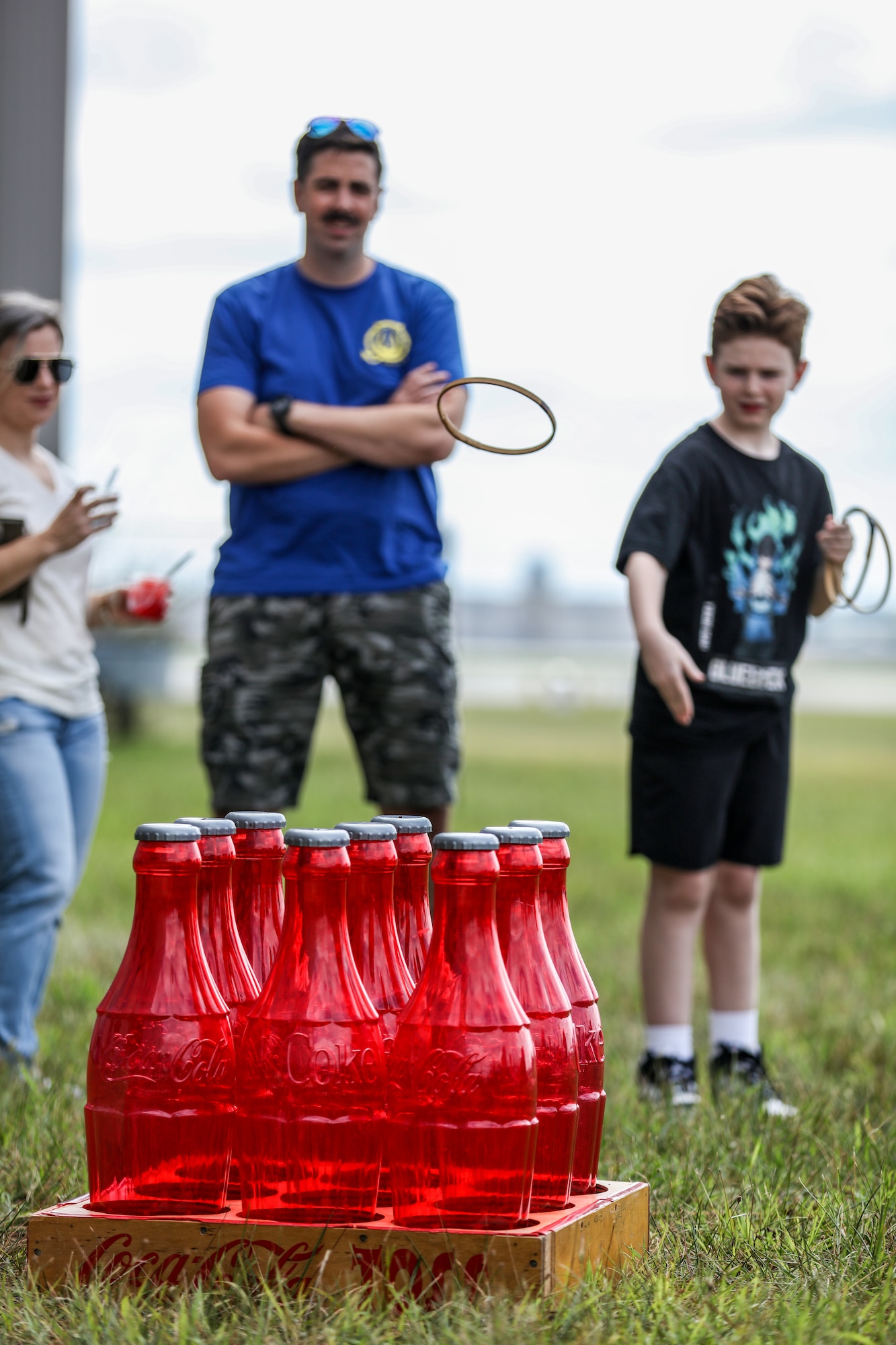 Reserve Citizen Airmen from the 445th Airlift Wing, families and friends enjoyed a day of food and fun at the wing’s annual family day picnic at hangar 4016 at Wright-Patterson Air Force Base, Ohio, Sept. 9, 2023. Participants enjoyed corn hole, children’s bouncy houses, remote control vehicles, face painting and other activities. A C-17 Globemaster III aircraft static display was available for ours and a DJ was on hand for entertainment. In addition, various helping agencies provided useful information to Airmen and their families. Food and activities for the event were provided by the base USO. (U.S. Air Force photo by Patrick O'Reilly)