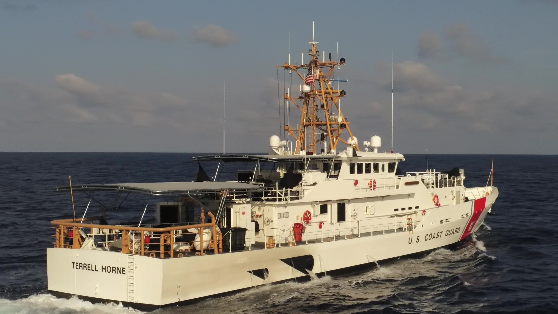 The crew of the U.S. Coast Guard Cutter Terrell Horne conducts a patrol in the Eastern Pacific Ocean in support of Operation Southern Shield 2023, October 2023.