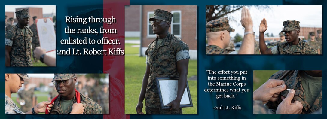 This graphic illustration was created in Adobe Photoshop Oct. 16, 2023, to recognize the accomplishments of 2nd Lt. Robert Kiffs. (U.S. Marine Corps layout and design by Lance Cpl. Anakin Smith)