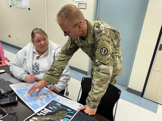 reviewing the locations of the Temporary Debris Management Sites on the island of Guam