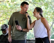 Col. Christian Haffey and his wife Emily singing a duet