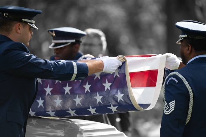 After being missing in action for over 70 years from the Korean War, U.S. Air Force Capt. Delbert D. Draskey was laid to rest with his family by his side, during a ceremony Oct. 17, 2023.