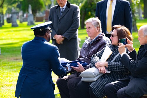 After being missing in action for over 70 years from the Korean War, U.S. Air Force Capt. Delbert D. Draskey was laid to rest with his family by his side, during a ceremony Oct. 17, 2023.