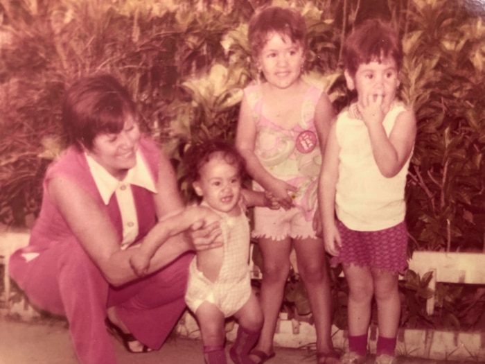 Ramón "CZ" Colón-López, his mother Vilma, and sisters Frances and Daliris, photographed in Guánica, Puerto Rico. (Courtesy photo)