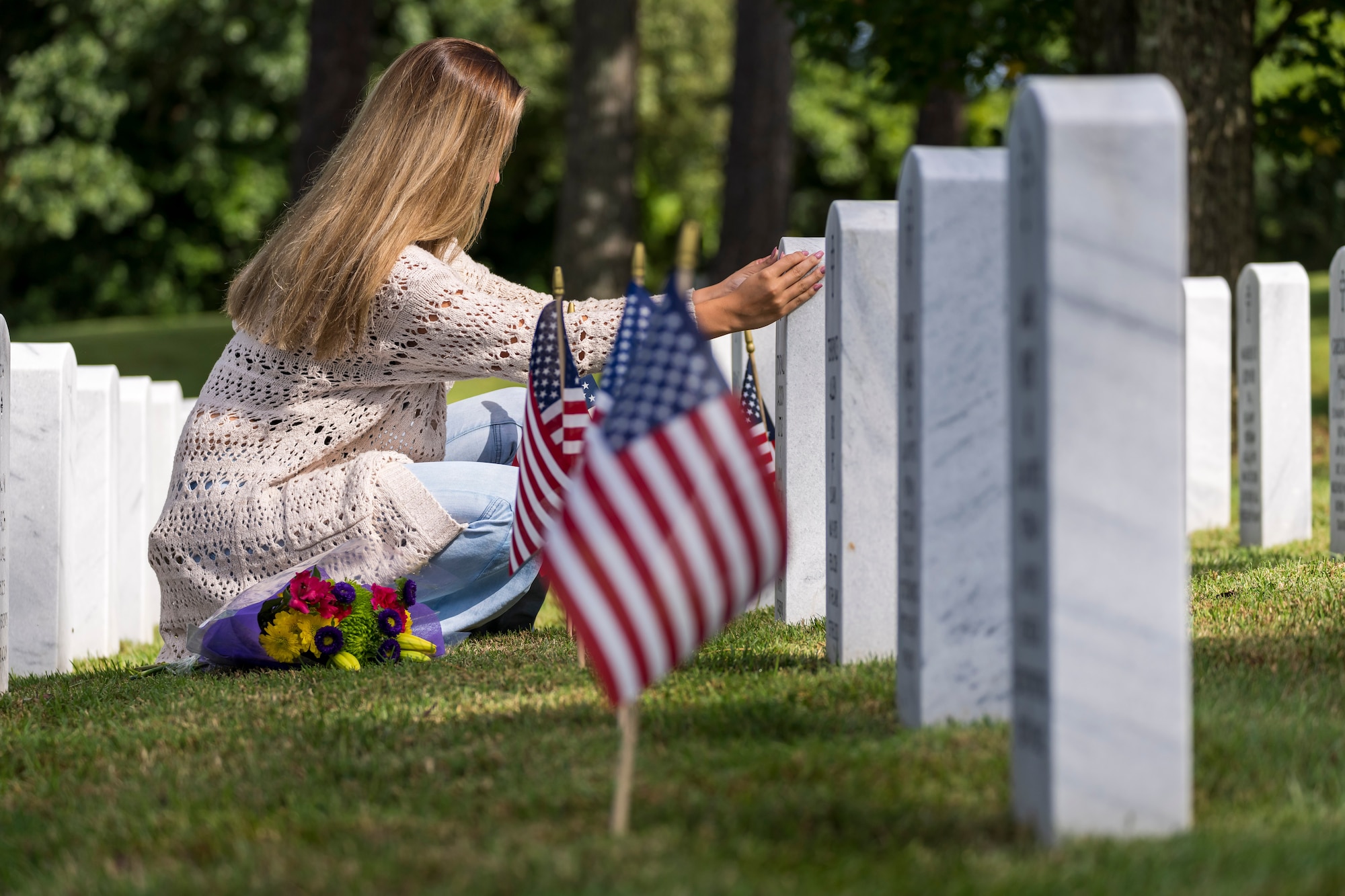 Woman kneeling