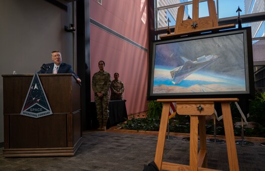  Space Operations Command reveals ‘futuristic’ official painting, Oct. 20, 2023.