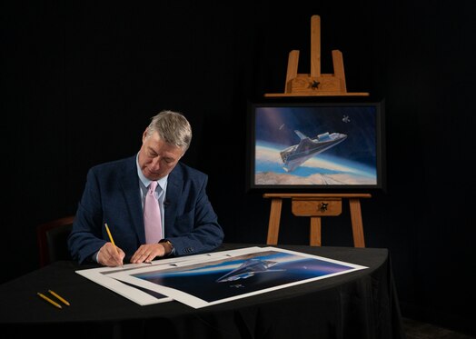  Space Operations Command reveals ‘futuristic’ official painting, Oct. 20, 2023.
