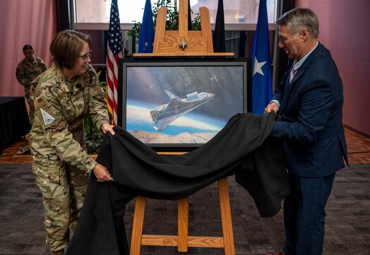  Space Operations Command reveals ‘futuristic’ official painting, Oct. 20, 2023.
